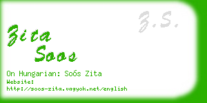 zita soos business card