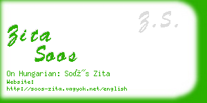zita soos business card
